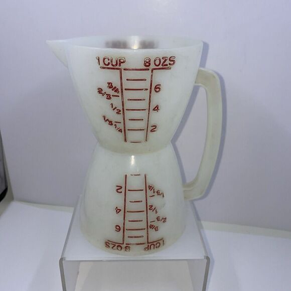 Tupperware Measuring Cup #860-7 Two Sided Double Wet Dry 8 oz 1 cup Vintage - Picture 1 of 6